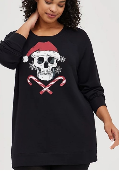 Torrid Holiday Skull Sleep Sweatshirt - Picture 4 of 7